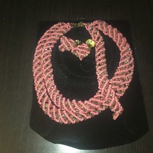 African jewelry set necklace, bracelet, earrings